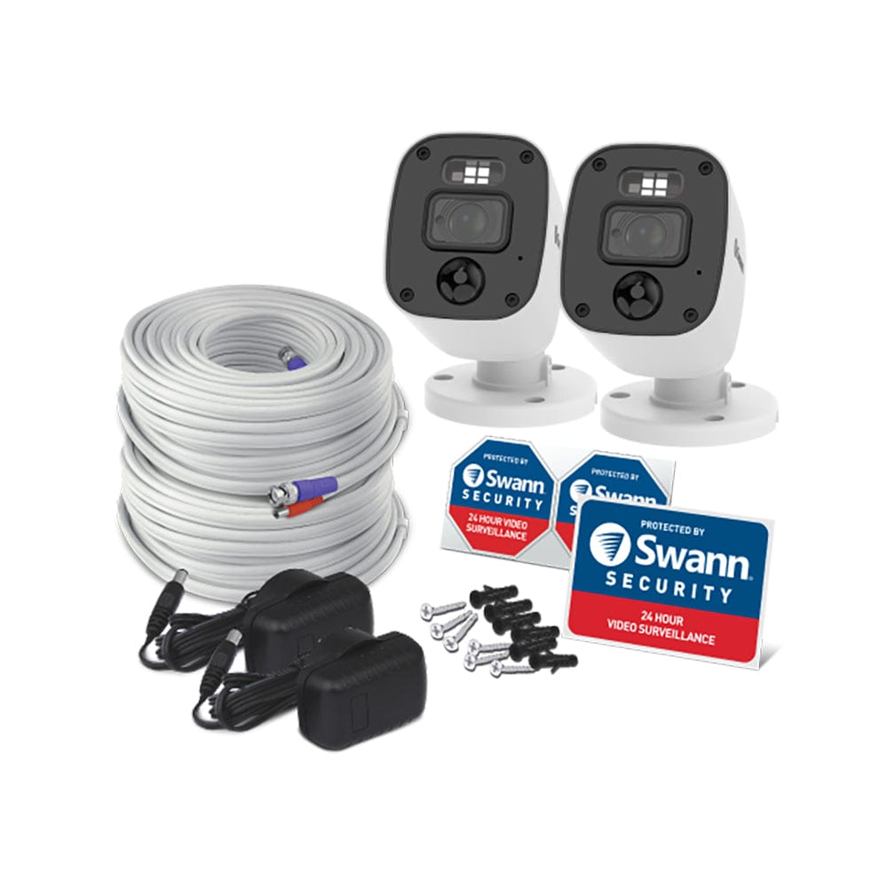 Swann 1080P Wired DVR CCTV Add-On Bullet Camera - Pack of 2