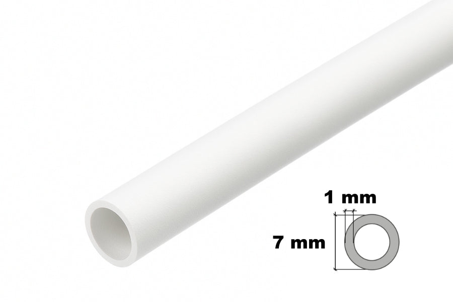 White plastic round pipe tube – 39.37 inch length