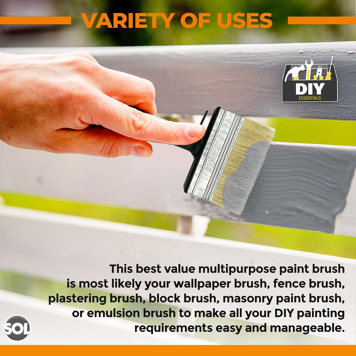Bulk Fence Paint Brushes | Block Set Decking Shed Masonry | 96 Pack