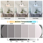42 Inch Chrome Modern Retractable Ceiling Fan with Dimmable LED Light and Remote, 6 Speeds DC Motor Reversible Fandelier Ceiling Fan