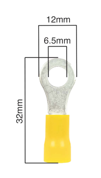 Y6 Yellow Pre-Insulated Terminal - 6.5MM Ring
