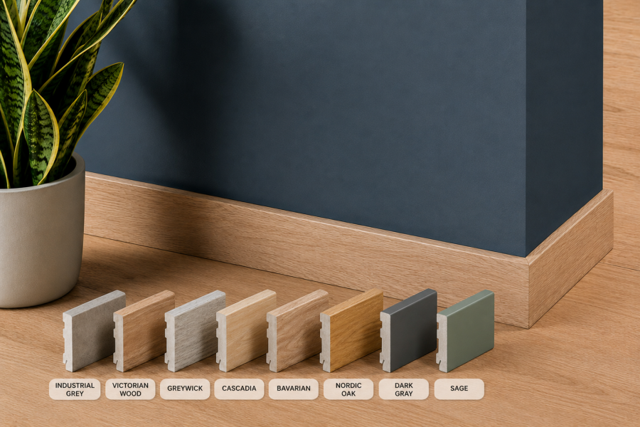 Skirting Board 80 MM x 14 MM  2200 mm Length Polystyrene  Wall Floor Edge Trim Various Colours -Decor