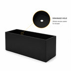 Galvanised Steel Black Trough Metal Planter - 80cm x 30cm x 40cm