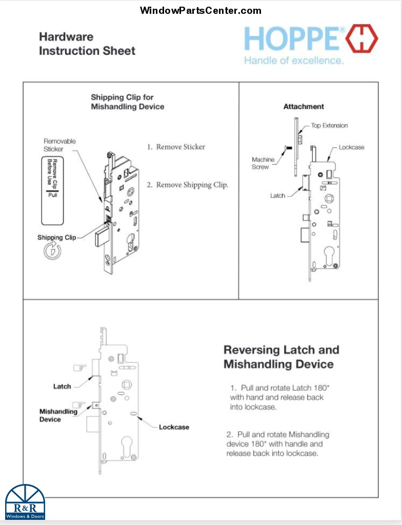 820R - Hoppe Multipoint Automatic Roller Top Extension HLS9000 for HURD Doors