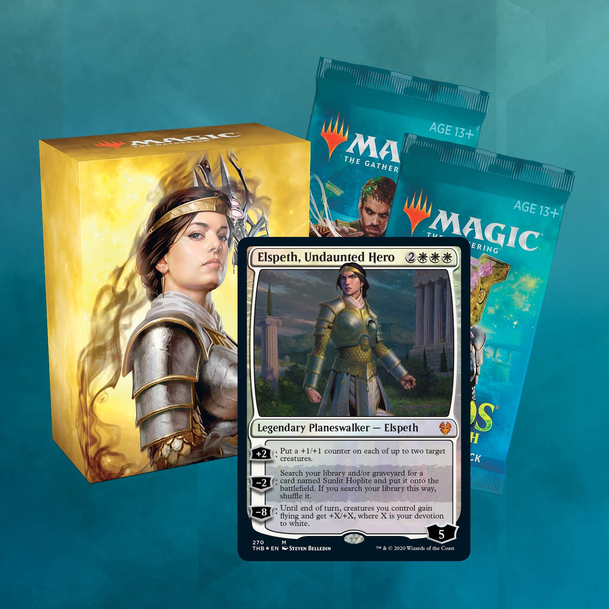 Magic: The Gathering Elspeth, Undaunted Hero Planeswalker Deck | Theros Beyond Death | 60-Card Starter Deck