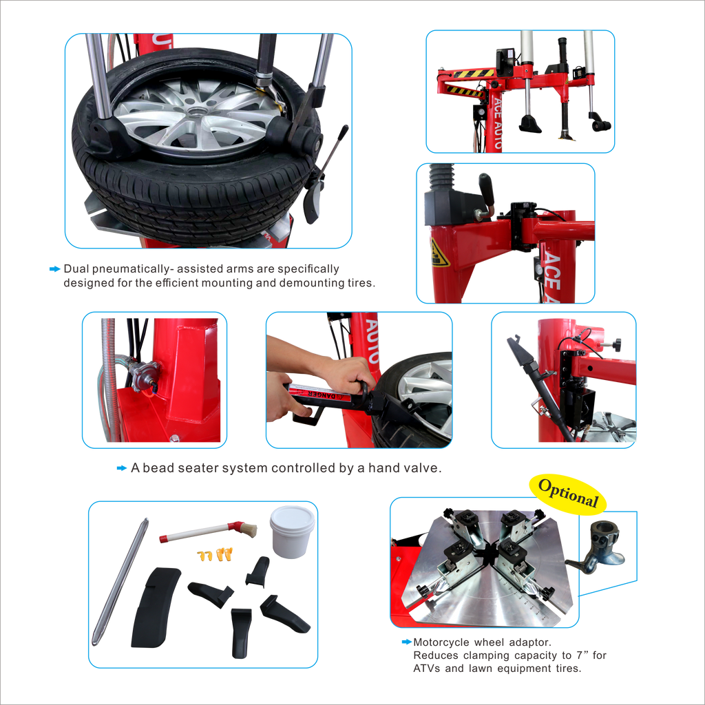 ACE Tire Changer & Wheel Balancer Combo – ATC-815D + ACB-E21