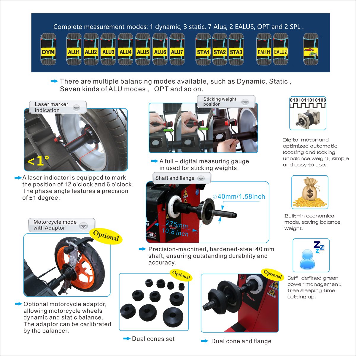 ACE Tire Changer & Wheel Balancer Combo – ATC-815D + ACB-E21