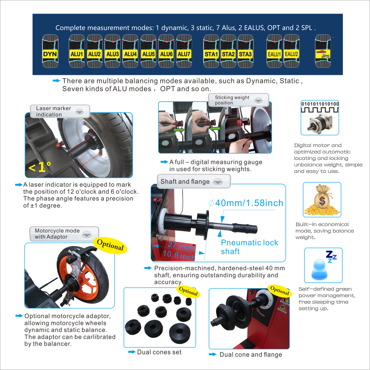 ACE Tire Changer & Wheel Balancer Combo – ATC-815D + ACB-E22