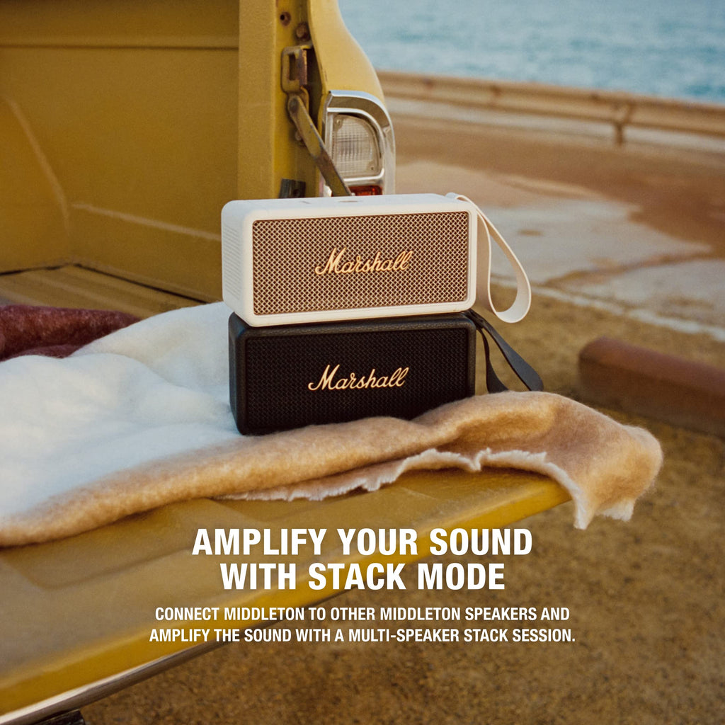 Marshall Middleton Portable Wireless Bluetooth Speaker - Black & Brass (1006034) – Certified Refurbished
