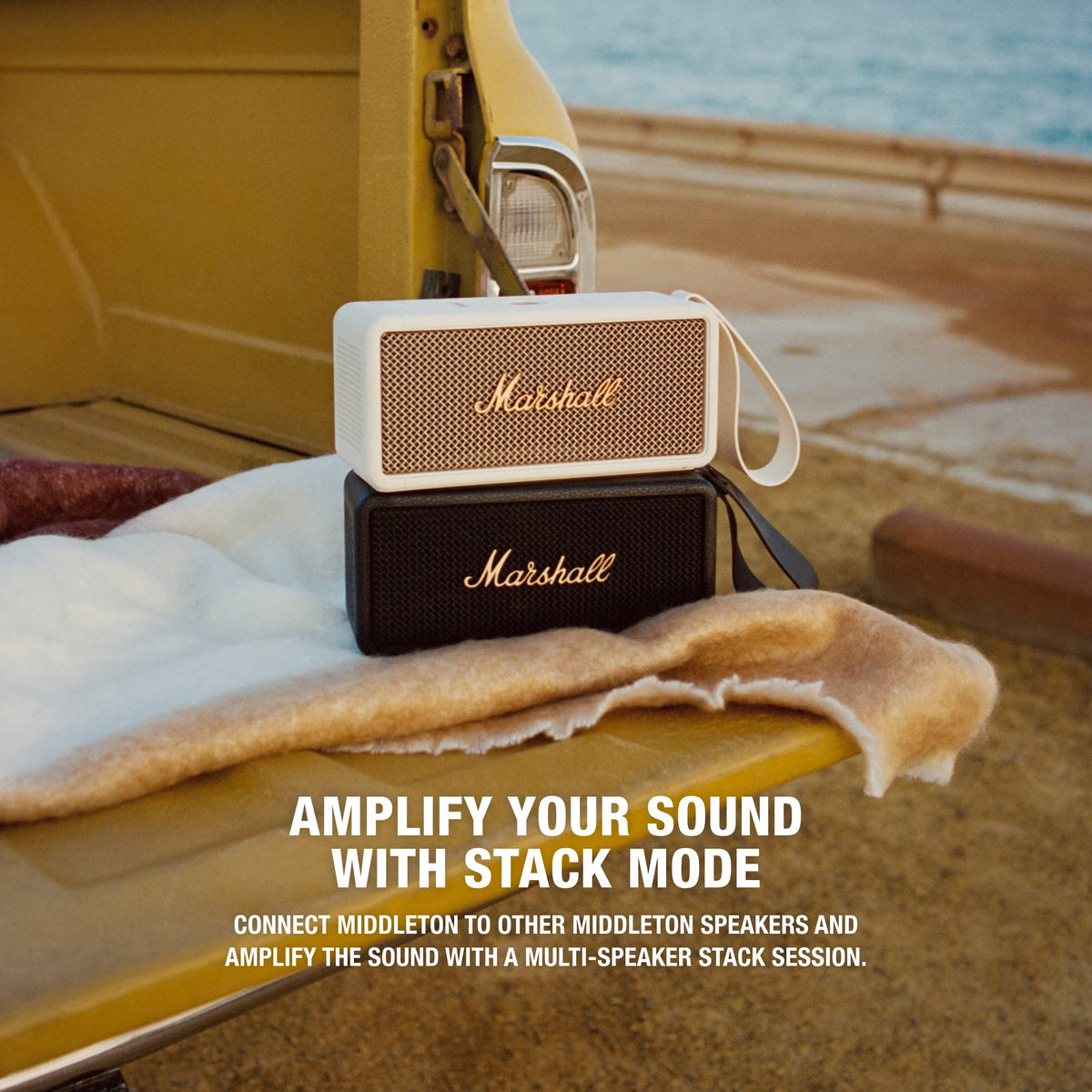 Marshall Middleton Portable Wireless Bluetooth Speaker - Black & Brass (1006034) – Certified Refurbished