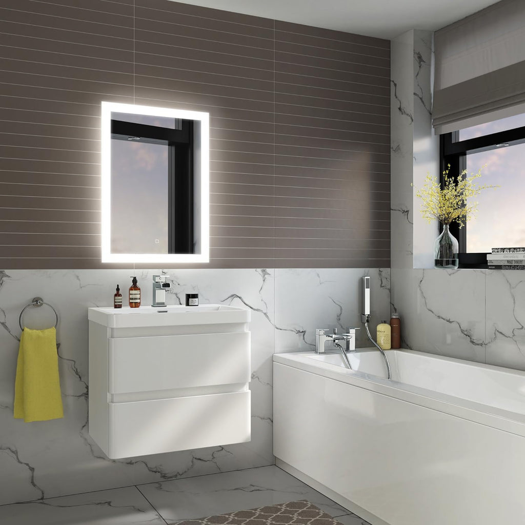 Lustre Touch Sensor LED Illuminated Mirror with Demister Pad - 500mm x 700mm