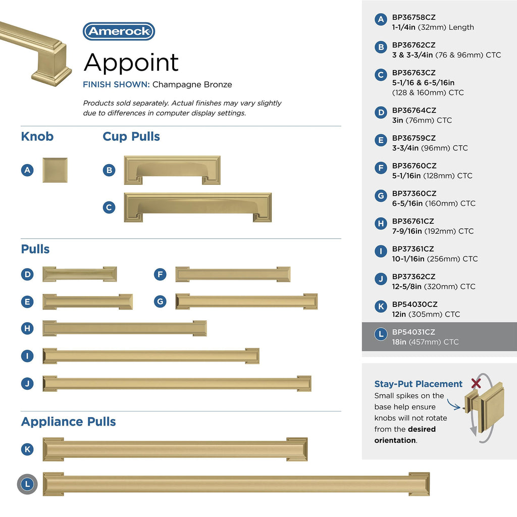 Open Box - Amerock BP54031CZ - Pulls Cabinet Hardware