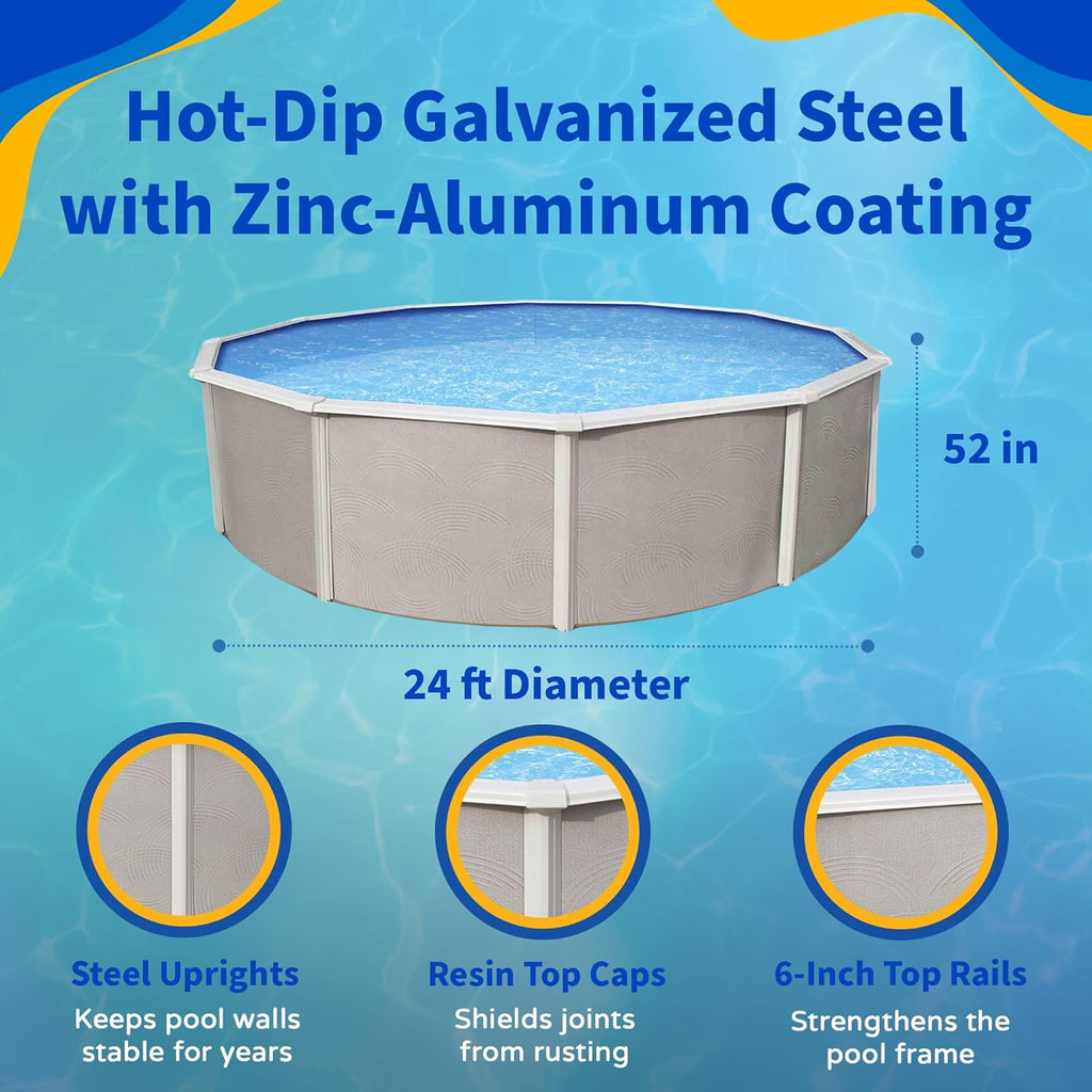 24' x 52" Round Belize Above Ground Swimming Pool