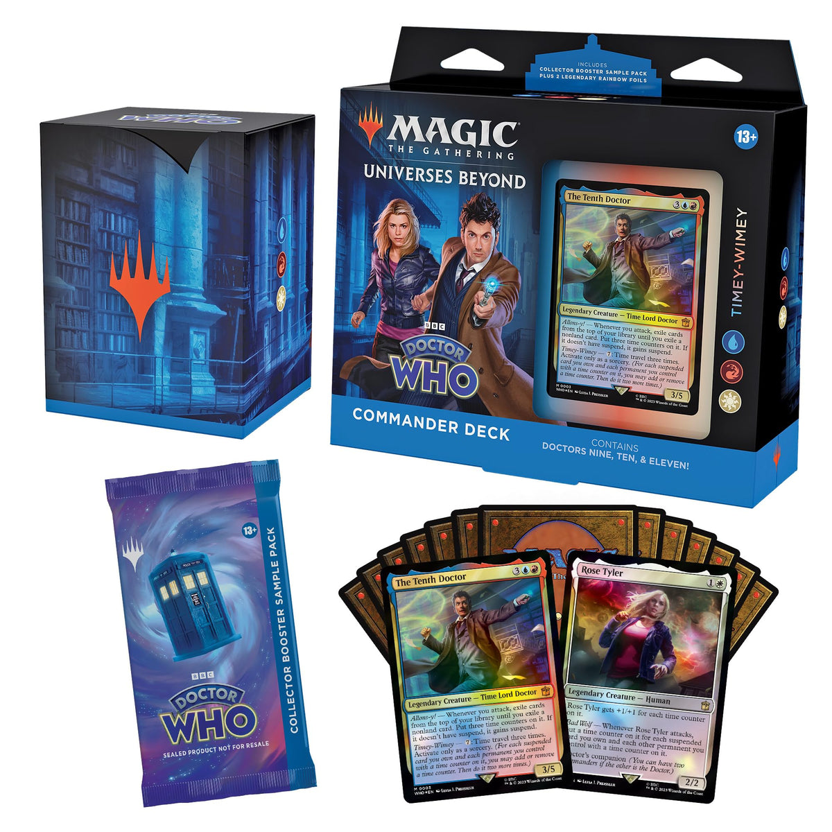 Magic: The Gathering Doctor Who Commander Deck Bundle – Includes All 4 Decks (1 Masters of Evil, 1 Blast from The Past, 1 Timey-Wimey, and 1 Paradox Power Deck Set)