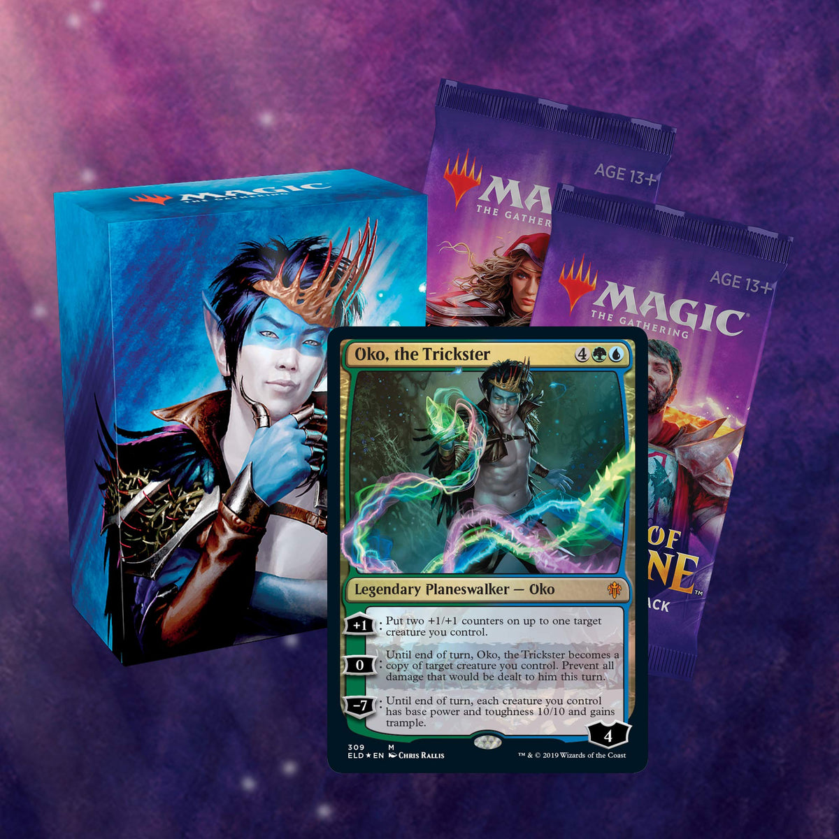 Magic The Gathering Throne of Eldraine Oko, The Trickster Planeswalker Deck | Ready-to-Play | 60-Card Starter Deck