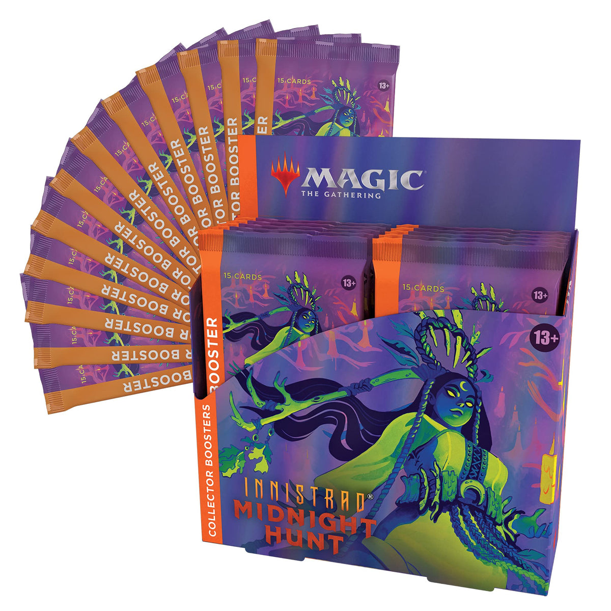 Magic: The Gathering Innistrad: Midnight Hunt Collector Booster Box, 12 Packs