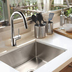 Open Box - Houzer NOS-4100 Nouvelle 23" Single Basin Undermount 18-Gauge Kitchen Sink with Sound Dampening Technology - Basket Strainer Included
