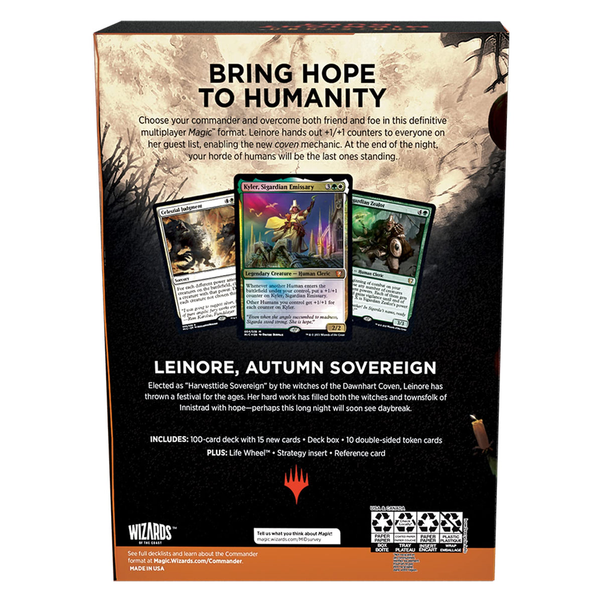 Magic: The Gathering Innistrad: Midnight Hunt Commander Deck – Coven Counters (Green-White)