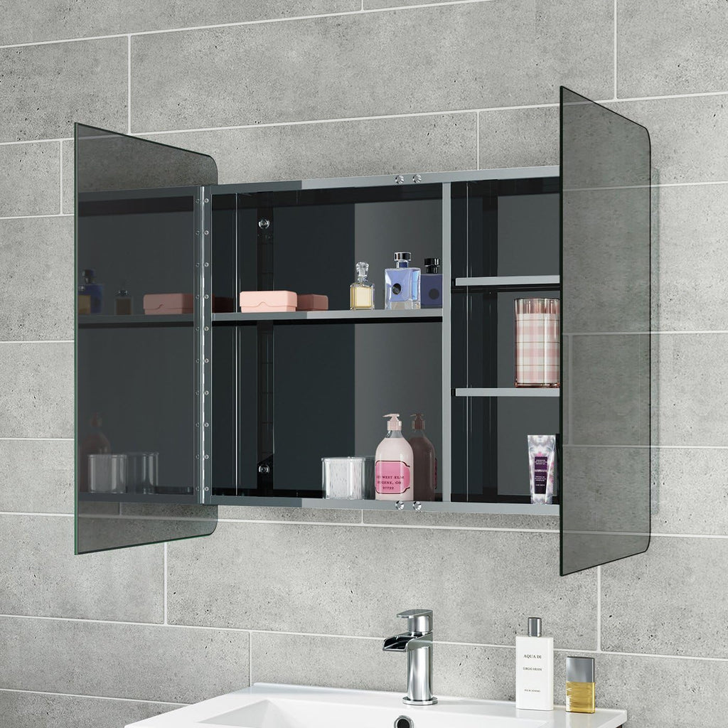 Malmo 2 Door Non Illuminated Mirror Cabinet - 800mm x 600mm