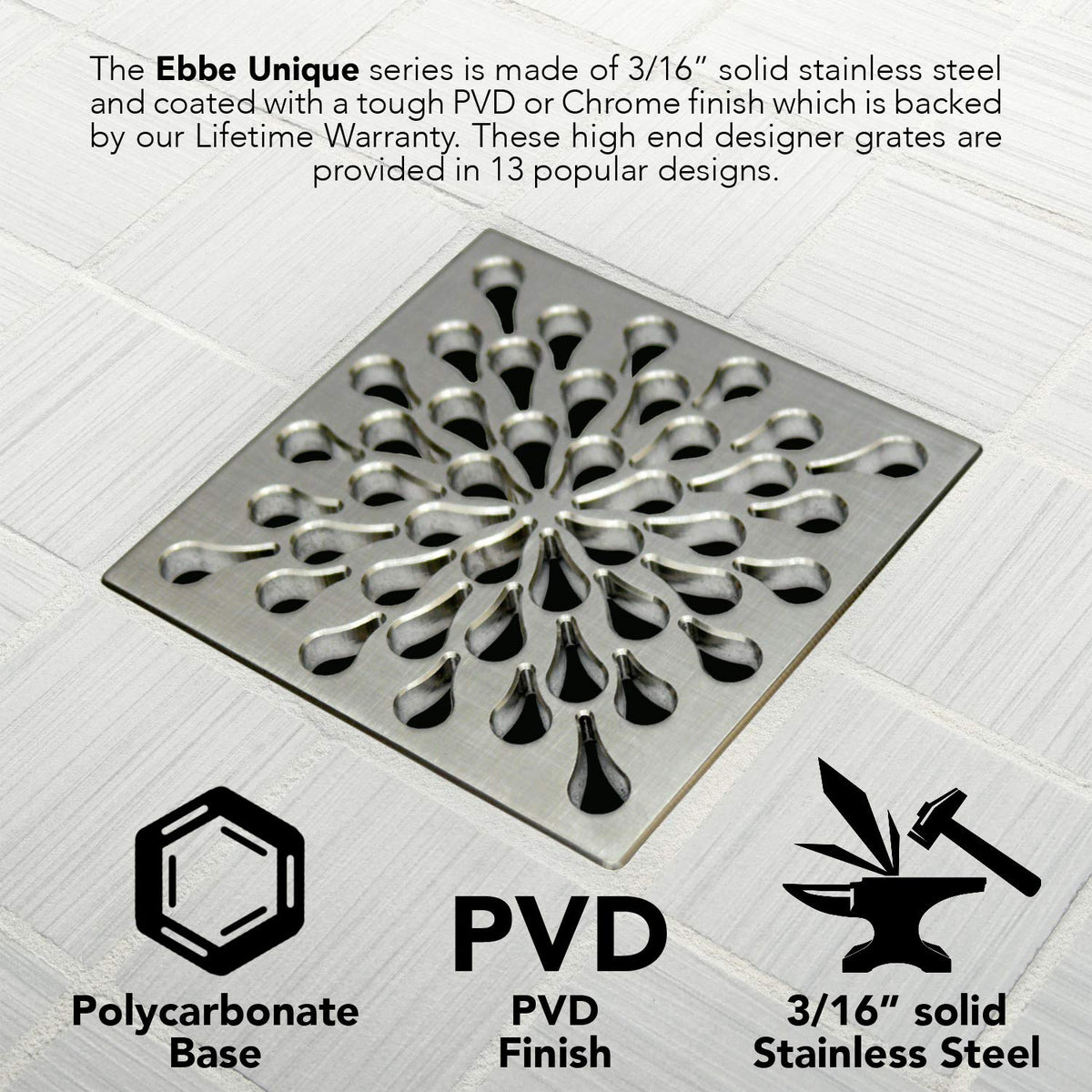 Open Box - Ebbe America E4805-BN - Shower Drains Shower Accessories