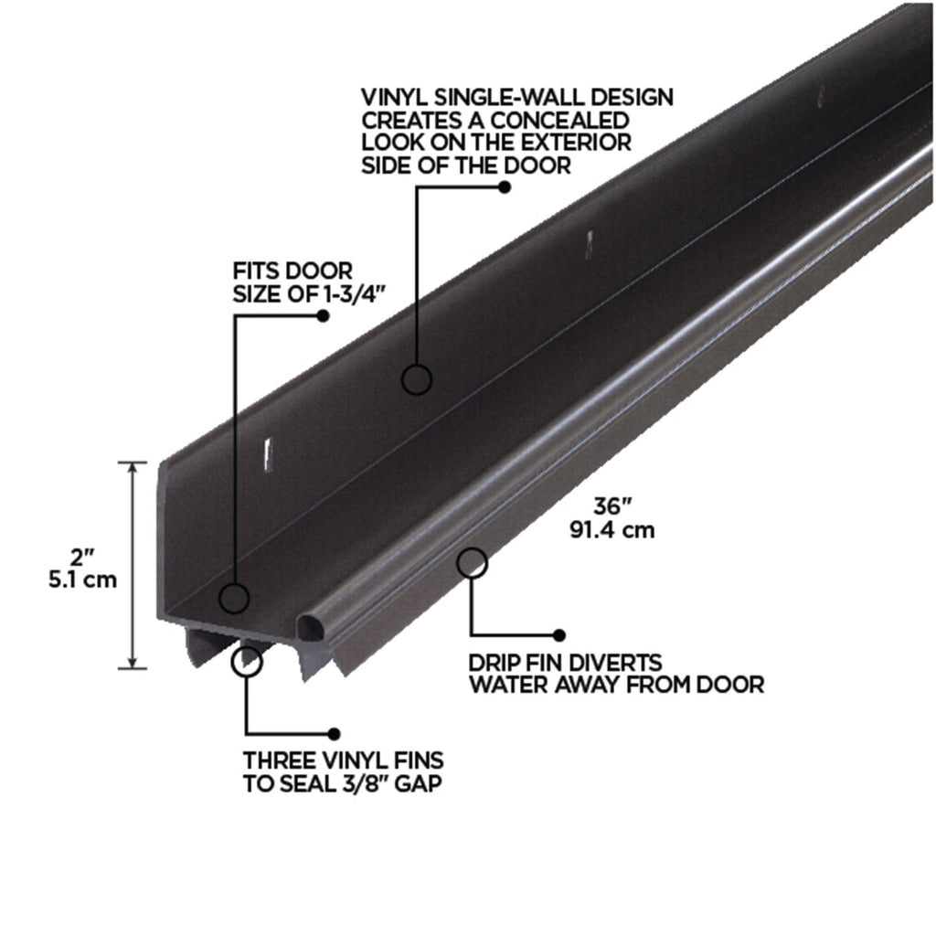 36 in. Vinyl L-Shape Screw-on Under Door Seal
