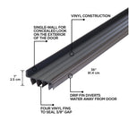 36 in. Brown Vinyl Concealed Screw/Nail-on Under Door Seal
