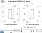 835 - 4" x 4" Ashland Horizontal Guide Adjusting Swinging Patio Door Hinge PIVOT TRUE V400