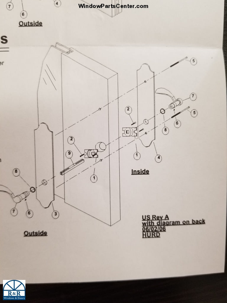 840-019- Amesbury Truth GU Dummy Plate- Swinging Patio Door Hurd
