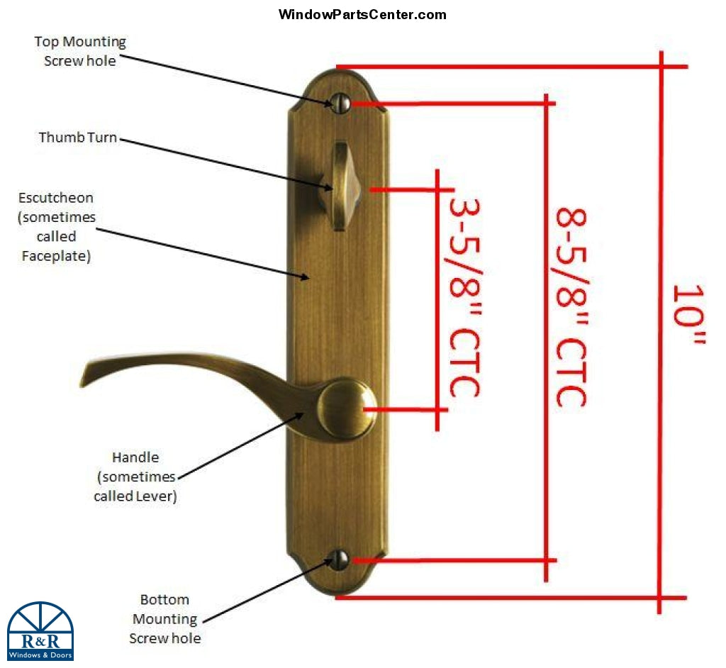 840 - Current Style Active  Amesbury Truth Sentry® .63  and Sentry® .03 Active Handle Set For GU Multi Point Hardware