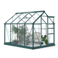 BloomGreen 6' x 8' x 6.6' Polycarbonate Greenhouse with Aluminum Frame, Green