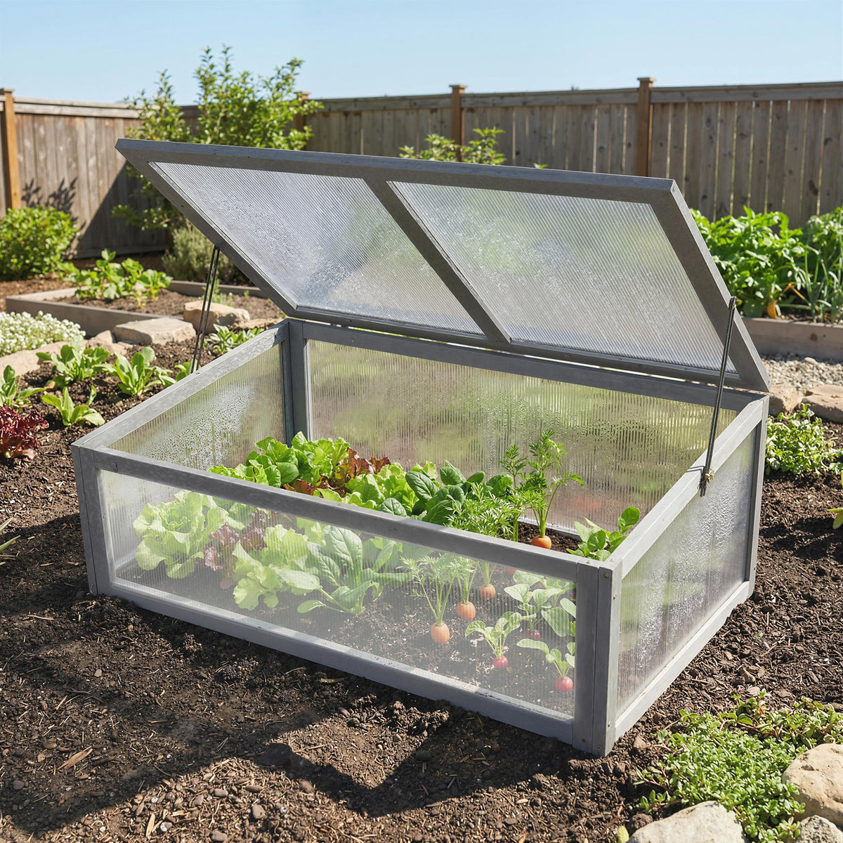 NookGrow Ground Cold Frame Greenhouse, 39" x 26" x 16", Gray