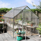 BloomGreen 6' x 12' x 6.5' Polycarbonate Greenhouse with Adjustable Roof Vent & Sliding Door, Clear