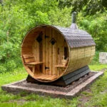 6 Person + Changing Room Cedar Barrel Sauna | 6′ x 12′