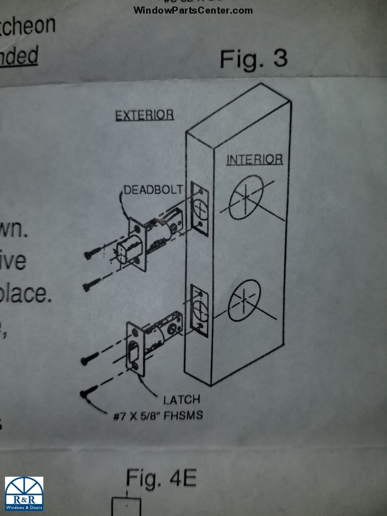 852-001 Dead Bolt For W&F Hurd Handle Set 1200 Series - discontinued see details for replacement option