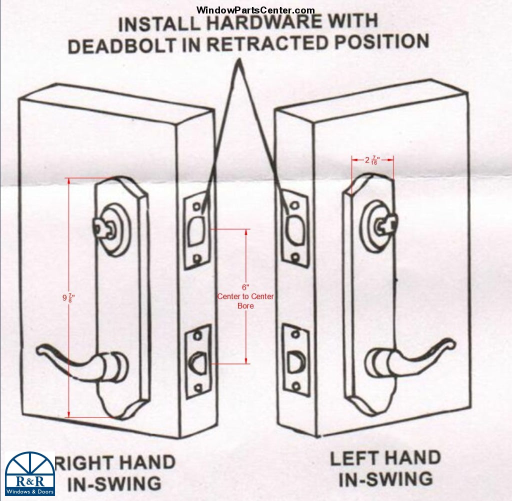 852 - Handle Set 6 inch Center to Center Bore