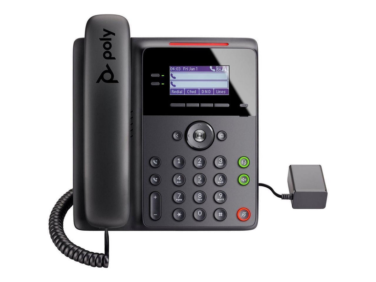 Poly Edge B30 IP Phone - Corded - Corded - Desktop, Wall Mountable - Black - VoIP