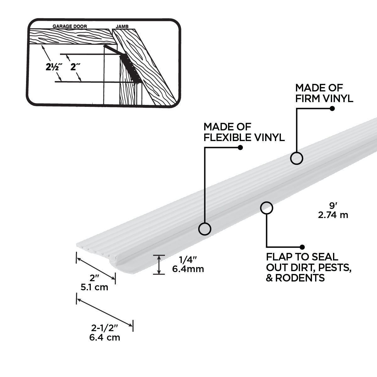 Vinyl Garage Door Top and Sides Seal