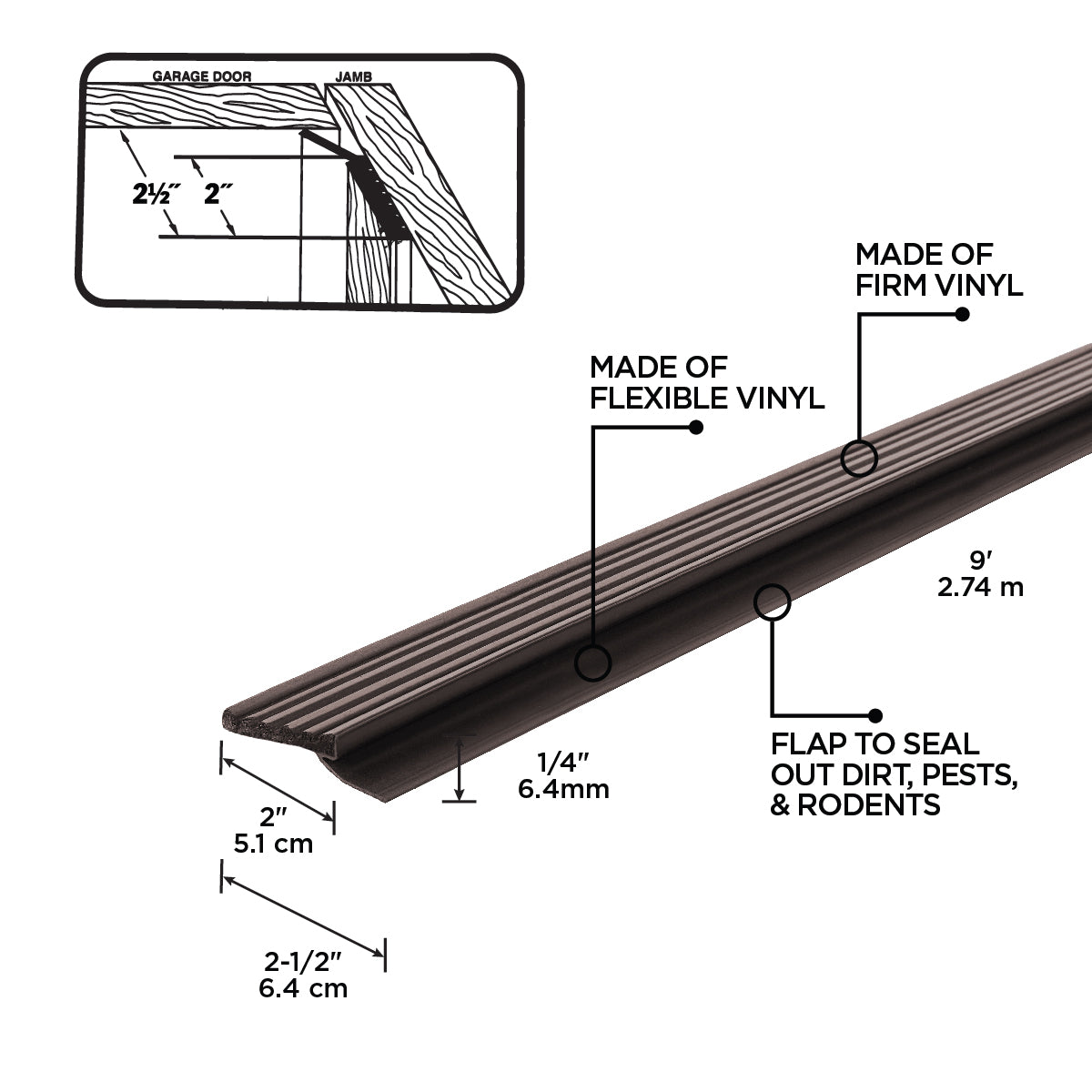 Vinyl Garage Door Top and Sides Seal