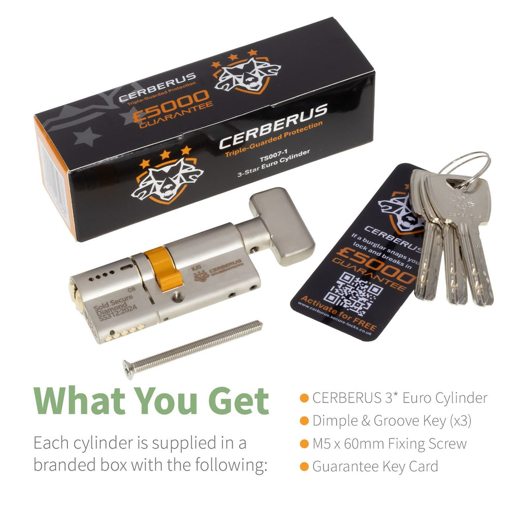 CERBERUS TS007 3* Thumbturn Euro Cylinder