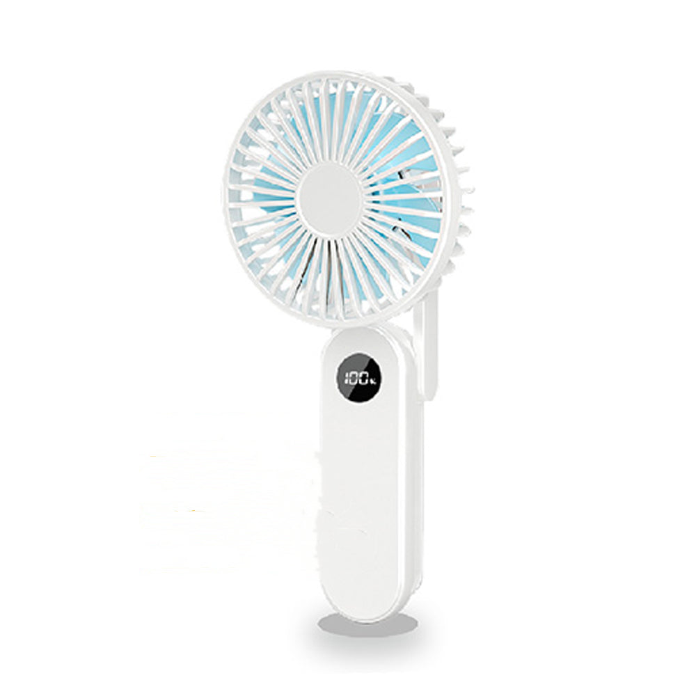 Portable Hand-Held Fan USB Rechargeable Folding Fans Desktop Cooler Digital Display