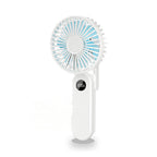 Portable Hand-Held Fan USB Rechargeable Folding Fans Desktop Cooler Digital Display