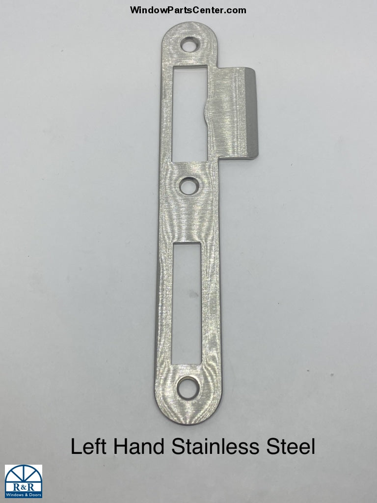 880 - Gu Latch And Dead Bolt Strike Plate Left Hand / Stainless Steel