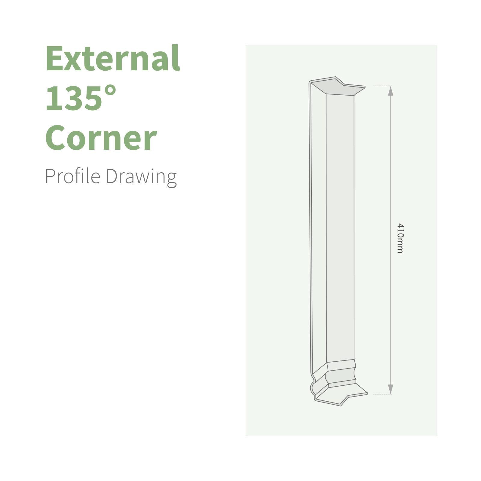 Concord Fascia 135° External Corner