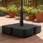 Square Patio Umbrella Base with Wheels, Black