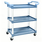 3 Tier Heavy Duty Utility Service Cart Trolley on Wheels Kitchen Office Grey Large