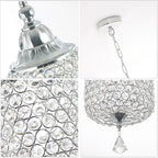 1 - Light Black/Chrome Cylinder Crystal LED Pendant Light, 7.3" Dining Room Light Fixtures Kitchen Island Light