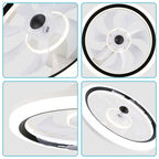 19 Inch Modern Flush Mount Ceiling Fan with LED Light and Remote, 6 Speeds DC Motor Reversible Bladeless Ceiling Fan for Bedroom