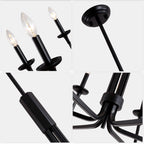 6-Light Black Candle Chandelier, Classic Traditional Chandelier, Modern Farmhouse Dining Room Lighting Fixture for Kitchen Island
