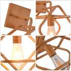 1 - Light Wood Grain Farmhouse Wall Sconces, Rustic Wall Light for Bedroom Hallway