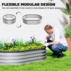 2pcs 5 x 3 x 1 ft Galvanized Raised Garden Beds, Silver